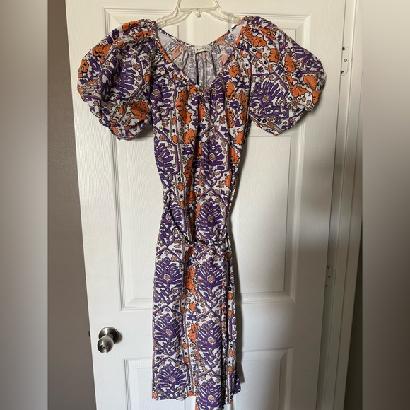 Rhode Purple Floral Print A-Line Dress with Rope Belt Size XS - Picture 1 of 12